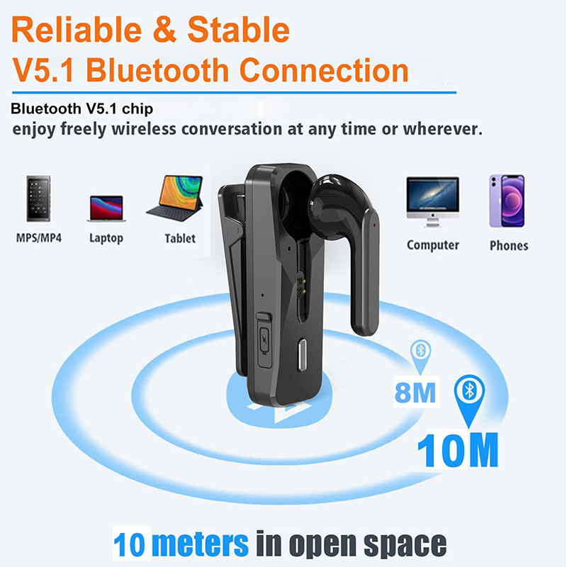 Ärikõrvaklapid Bluetooth 5.1 Lavalier sissetuleva vibratsiooni meeldetuletus juhtmevabad kõrvaklapid Spordi kõrvaklapid Paar vabakäepeakomplekt