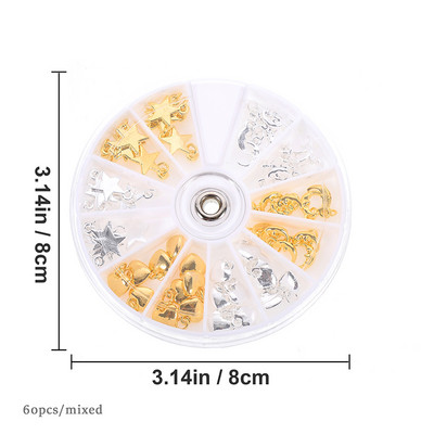 Brelocuri pentru unghii Piercing Bijuterii suspendate Modele din aliaj metalic Unghii 3D Pietre de decorare Acrilic Manichiura