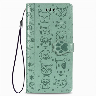 Luksusa Cat Dog stila tālruņa futrālis Sony Xperia 1 5 II L4 10 III 1ii 5ii 5iii 1iii 10iii Maka karšu slotu aizsargvāciņš D05F