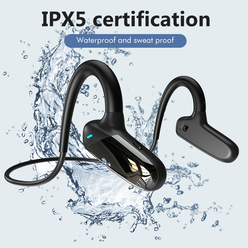 Căști cu conducție osoasă Căști Bluetooth 5.0 Sport fără fir Waterprrof Căști cu cârlig pentru ureche Telefoane stereo cu microfon