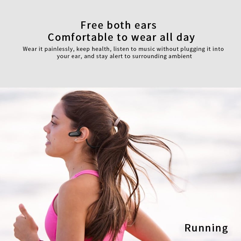 Căști cu conducție osoasă Căști Bluetooth 5.0 Sport fără fir Waterprrof Căști cu cârlig pentru ureche Telefoane stereo cu microfon