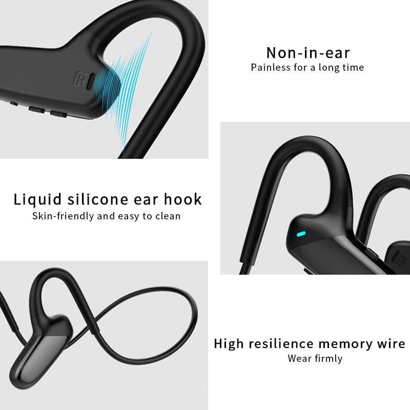 Căști cu conducție osoasă Căști Bluetooth 5.0 Sport fără fir Waterprrof Căști cu cârlig pentru ureche Telefoane stereo cu microfon