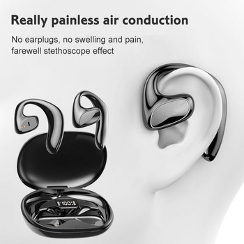 Air Conduction Спортни слушалки Bluetooth 5.1 HiFi Bass Безжични слушалки Кука за уши Водоустойчиви слушалки с микрофон Кутия за зареждане
