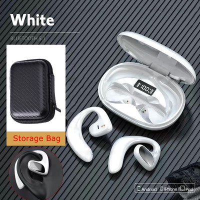 Air Conduction Sports Earphone Bluetooth 5.1 HiFi Bass Wireless Headphones Ear Hook Αδιάβροχο ακουστικό με κουτί φόρτισης μικροφώνου