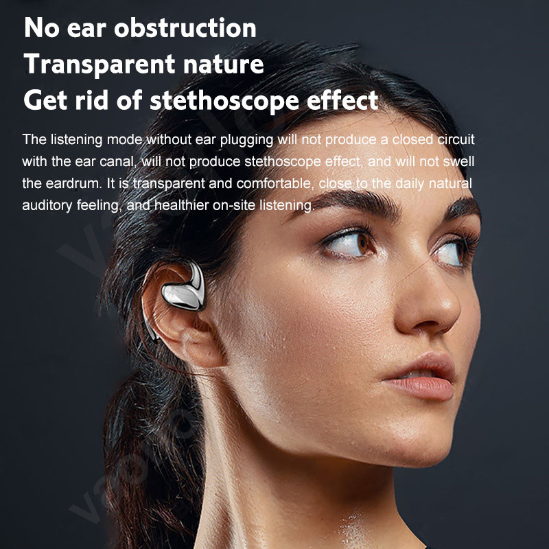 Air Conduction Sports Earphone Bluetooth 5.1 HiFi Bass Wireless Headphones Ear Hook Αδιάβροχο ακουστικό με κουτί φόρτισης μικροφώνου