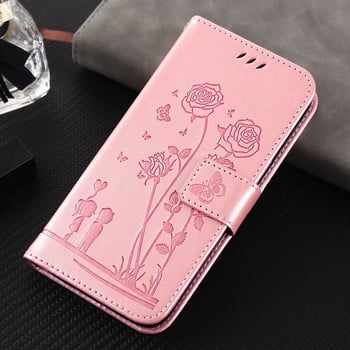 Калъф за телефон Man Lady Rose Couple за Nokia G21 G11 G20 G10 Flower Butterfly Kids Wallet Flip Holster Card Slot Protect Cover D29F