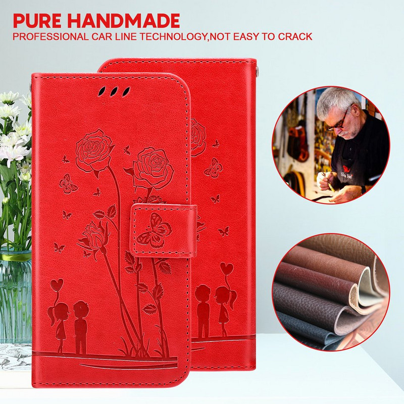 Husa de telefon Man Lady Rose Cuplu pentru Nokia G21 G11 G20 G10 Flower Butterfly Copii Portofel Flip Holster Slot pentru card Protect Cover D29F