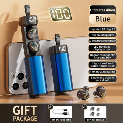 2023 Νέα Ακύρωση θορύβου Ακουστικά Bluetooth Push Pull Type Design IPX7 Αδιάβροχα αθλητικά ακουστικά με Mic HiFi Stereo Earbuds