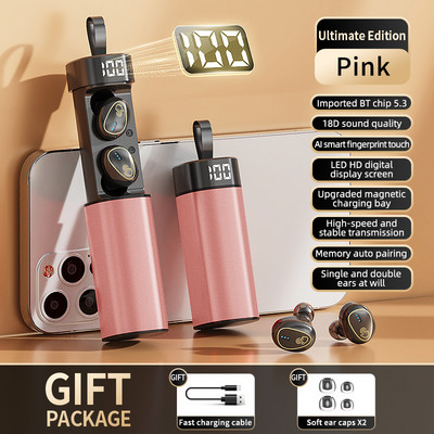 2023 Νέα Ακύρωση θορύβου Ακουστικά Bluetooth Push Pull Type Design IPX7 Αδιάβροχα αθλητικά ακουστικά με Mic HiFi Stereo Earbuds