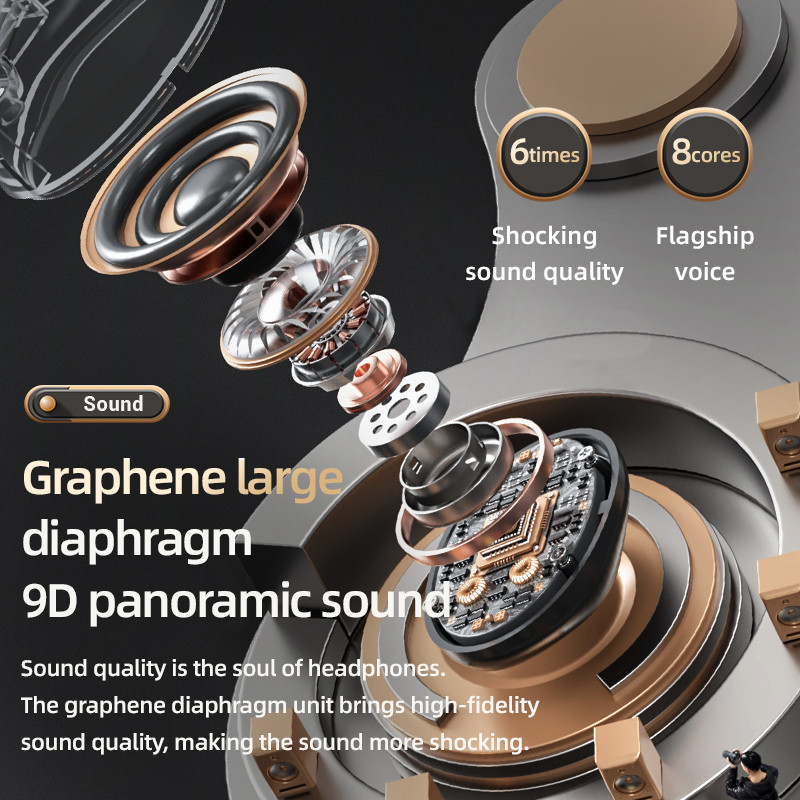 2023 Νέα Ακύρωση θορύβου Ακουστικά Bluetooth Push Pull Type Design IPX7 Αδιάβροχα αθλητικά ακουστικά με Mic HiFi Stereo Earbuds