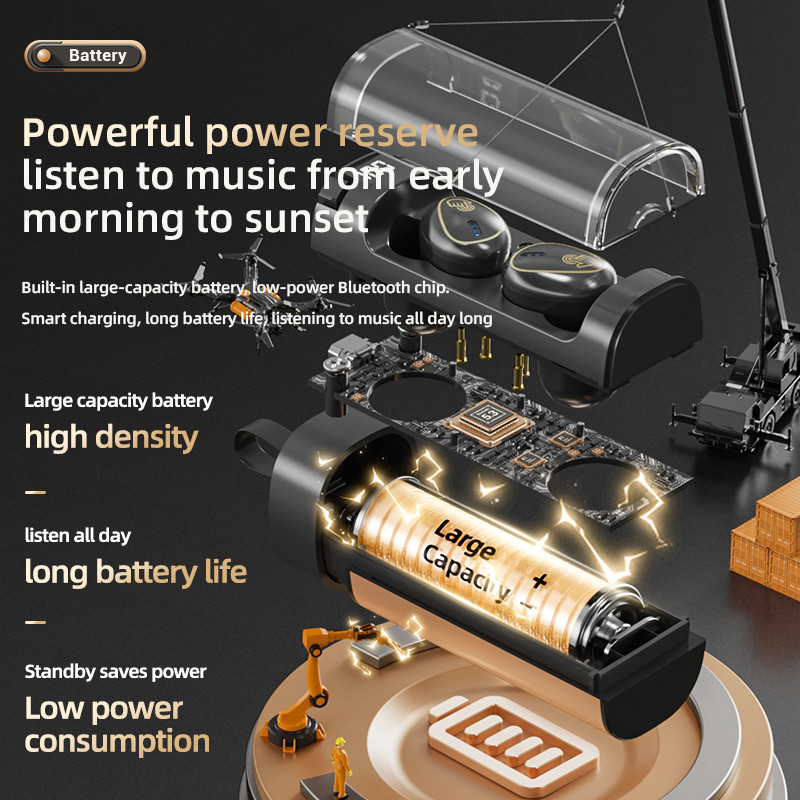 2023 Νέα Ακύρωση θορύβου Ακουστικά Bluetooth Push Pull Type Design IPX7 Αδιάβροχα αθλητικά ακουστικά με Mic HiFi Stereo Earbuds