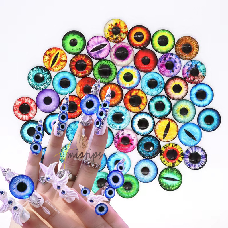 30db 3D Blue Evil Eye Design Körömvarázs Vegyes Szem Dekorációk Drágakövek Csillogó Akril DIY Nail Art Kiegészítők