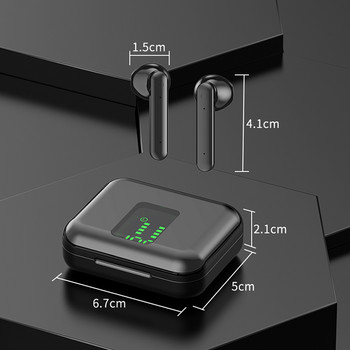 TWS Bluetooth 5.0 Слушалки HiFi Стерео Музика Сензорни Безжични слушалки с LED дисплей за захранване Микрофон Hands Free Мини спортни слушалки