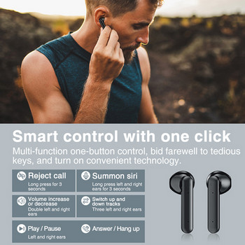 TWS Bluetooth 5.0 Ακουστικά HiFi Stereo Music Ασύρματα ακουστικά αφής με οθόνη LED Power Mic Hands Free Mini Sports Earbuds