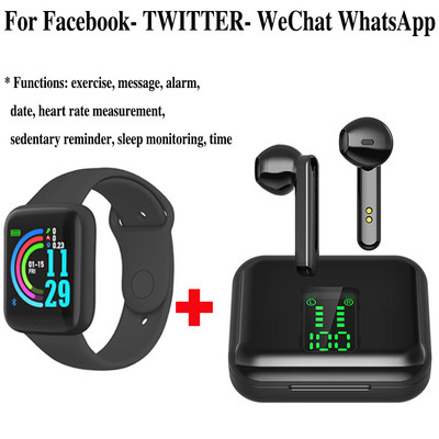 TWS Bluetooth 5.0 Ακουστικά HiFi Stereo Music Ασύρματα ακουστικά αφής με οθόνη LED Power Mic Hands Free Mini Sports Earbuds