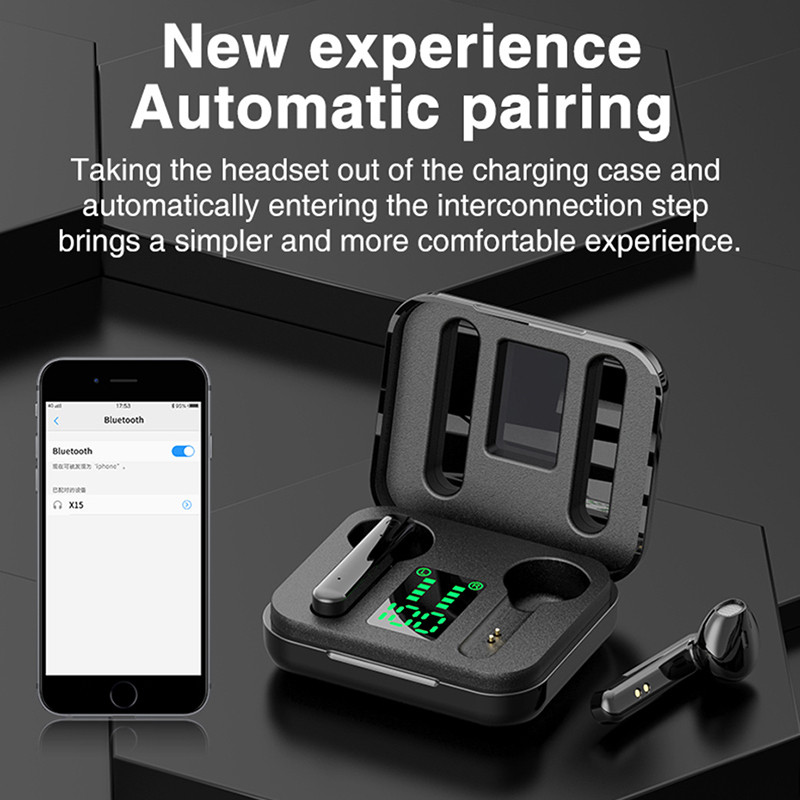 TWS Bluetooth 5.0 Ακουστικά HiFi Stereo Music Ασύρματα ακουστικά αφής με οθόνη LED Power Mic Hands Free Mini Sports Earbuds