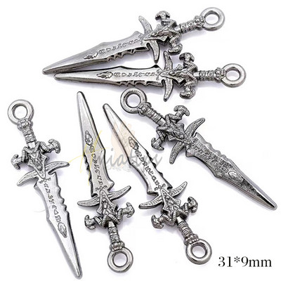 10db 3D körömdíszítés Halloween Bloody Knife körömbűvölők strasszok dekoráció fémötvözet luxus barkács manikűr kiegészítő