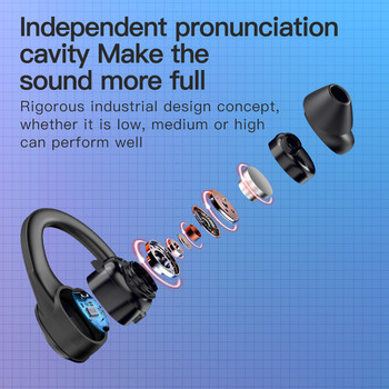 TWS Hook-Ear Sports Earphone Bluetooth 5.2 Ασύρματα ακουστικά ENC Ακουστικά ακύρωσης θορύβου με μικρόφωνο αδιάβροχο ακουστικό αφής