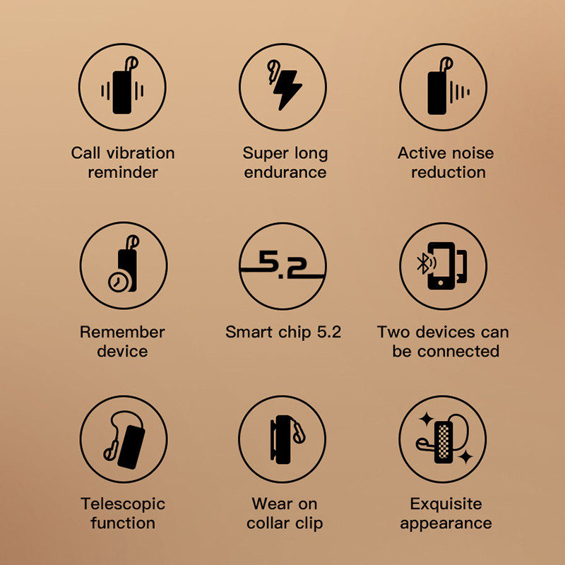 2022 m. verslo belaidė Bluetooth ausinė, automobilinės ausinės, skambutis, priminimas, vibracijos klipas, tvarkyklė, ausinės, ausinės, laisvų rankų įranga, ausinės