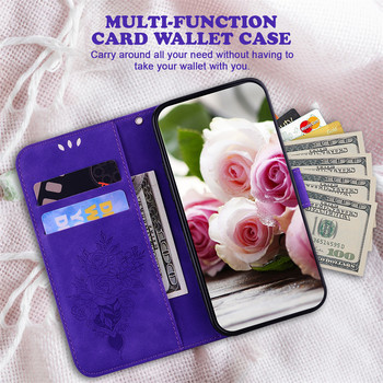 Калъф за телефон Cute Roses Flip за Motorola Moto G7 G9 G 5G Plus Play G8 Power Lite Pure Stylus 2022 E7 Plus Wallet Cover Skin D26G