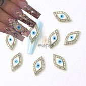 10vnt Devil's Blue Eye Prabangūs nagų žavesiai Blizgučiai Kalnų krištolai Metalo lydinio Nagų dailės puošmenos Salonas Manikiūro Priedai Įrankiai
