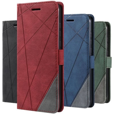 Man Lady Flip Cover Stripe Phone Case Корпус за Nokia 2.4 3.4 1.3 2.3 5.3 3.2 6.2 7.2 Слот за карта Сладка стойка Портфейл Etui D21G