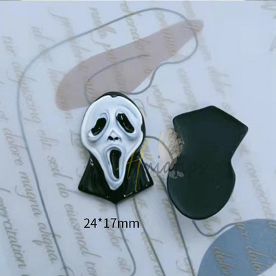 3D Nail Art Halloween Scream Bloody Cutter Köröm Varázslatok Strasszok Dekoráció Szellemarc Kísérteties Design Díszek