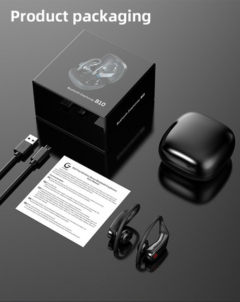 TWS B10 Безжични Bluetooth слушалки LED дисплей Стерео слушалки Шумопотискащи слушалки Спортни водоустойчиви слушалки с микрофон