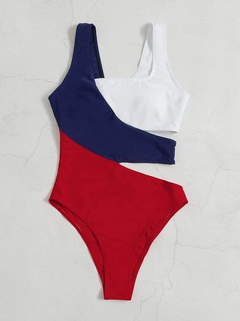 Riseado Colorblock Μαγιό One Piece Woman Cut Out Sexy 2 Piece Swimwear 2023 Νέο ψηλό κομμένο μαγιό για γυναίκες μαγιό