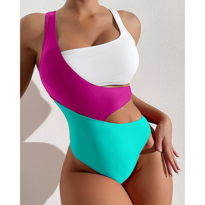Riseado Colorblock Μαγιό One Piece Woman Cut Out Sexy 2 Piece Swimwear 2023 Νέο ψηλό κομμένο μαγιό για γυναίκες μαγιό