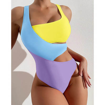 Riseado Colorblock Μαγιό One Piece Woman Cut Out Sexy 2 Piece Swimwear 2023 Νέο ψηλό κομμένο μαγιό για γυναίκες μαγιό