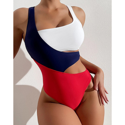 Riseado Colorblock Μαγιό One Piece Woman Cut Out Sexy 2 Piece Swimwear 2023 Νέο ψηλό κομμένο μαγιό για γυναίκες μαγιό