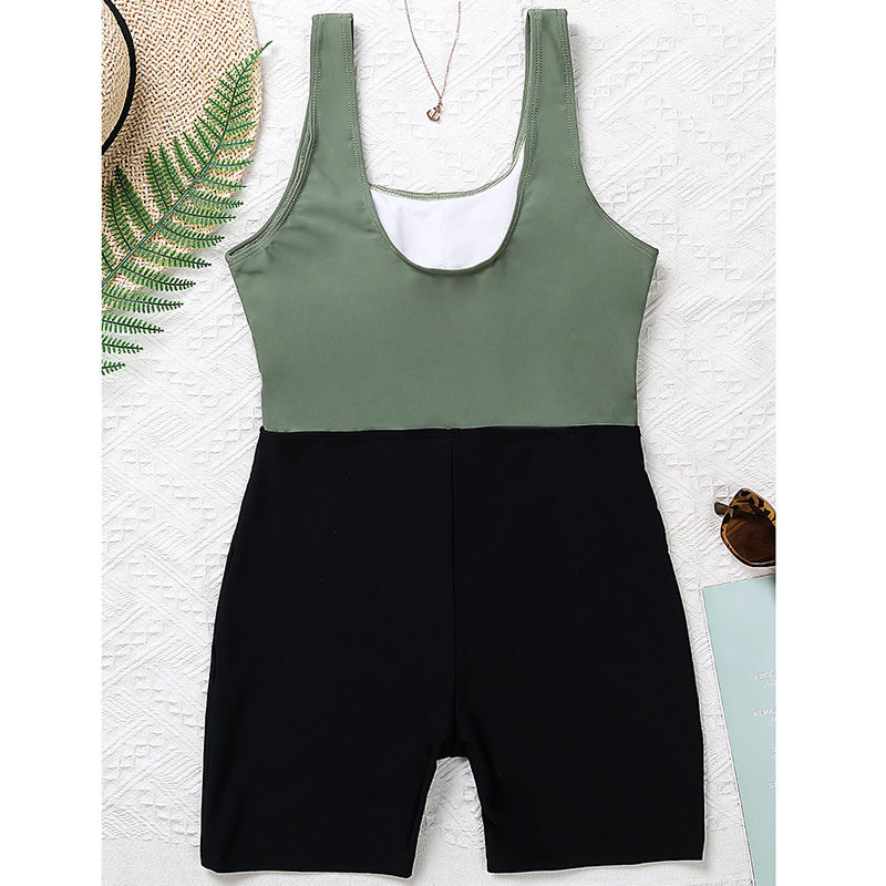 Riseado Patchwork One Piece fürdőruhák 2023 Kivágott fürdőruhák Női Boyleg Monokini Sport fürdőruhák Női strandruhák