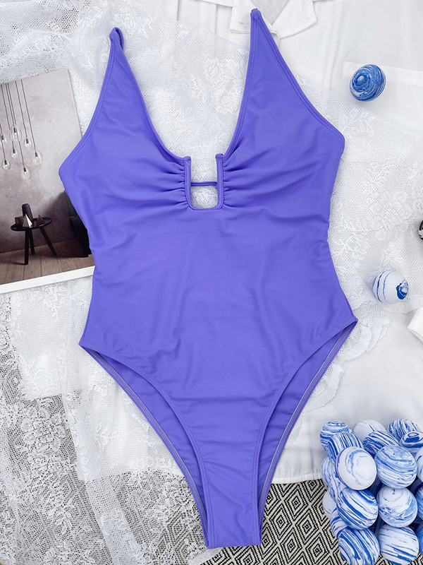 Riseado Costume de baie dintr-o bucată cu fir în U 2023, sexy, fără spate, costume de baie pentru femei, monokini, decupate, costume de baie, body cravată la spate