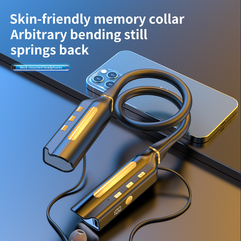 Ακουστικά 1000 ωρών αναπαραγωγής Bluetooth 5.2 Ασύρματα ακουστικά TWS όταν το Power Bank Neckband Sports Waterproof Headset TF Card