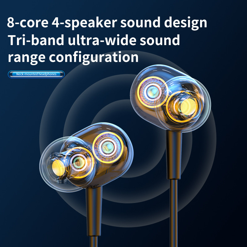 Ακουστικά 1000 ωρών αναπαραγωγής Bluetooth 5.2 Ασύρματα ακουστικά TWS όταν το Power Bank Neckband Sports Waterproof Headset TF Card