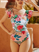 Riseado One Piece Swimsuits Woman 2023 Σέξι μαγιό Γυναικείο κοστούμι βολάν Παραθαλάσσιο κοστούμι μπάνιου με λουλούδια στάμπα