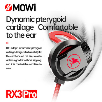 xMOWi RX3 Type C Ακουστικά παιχνιδιών In-Ear με Αφαιρούμενα ακουστικά μπάσου μικροφώνου HD Mic V3.0 Plus