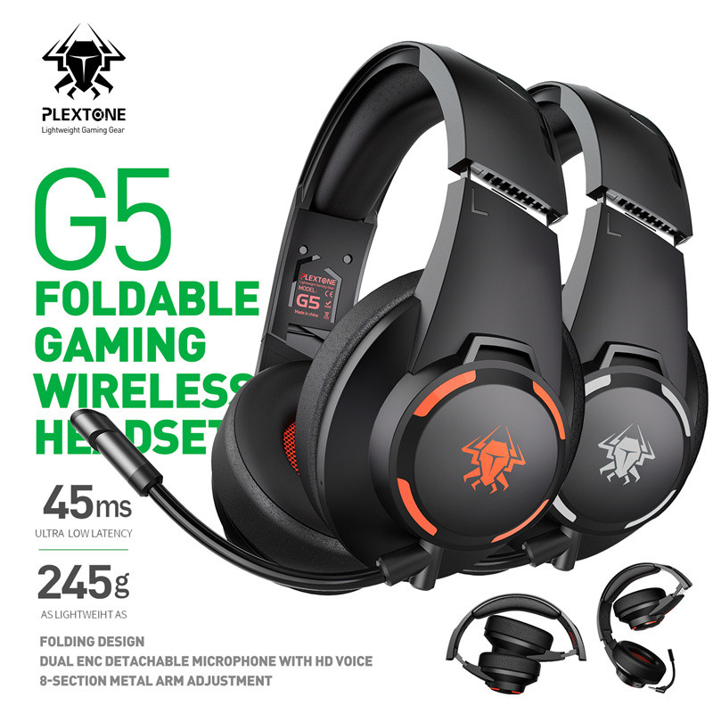 Νέο PLEXTONE G5 ασύρματο bluetooth gaming ακουστικό με αποσπώμενο μικρόφωνο ENC μείωσης θορύβου HiFi ακουστικό ήχου 3D