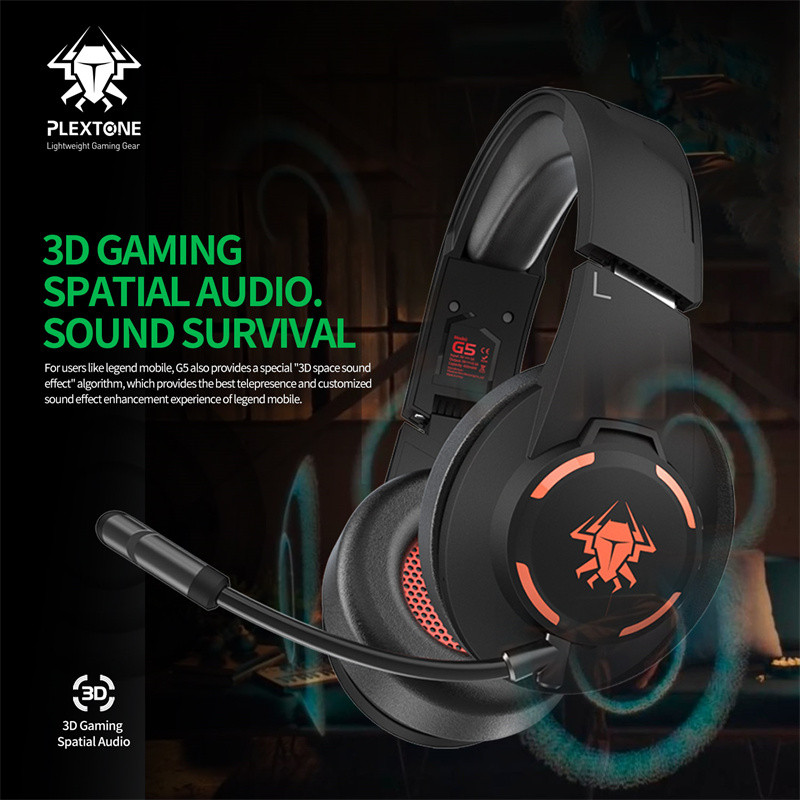 Νέο PLEXTONE G5 ασύρματο bluetooth gaming ακουστικό με αποσπώμενο μικρόφωνο ENC μείωσης θορύβου HiFi ακουστικό ήχου 3D