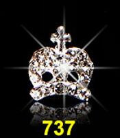 10db/tétel 3D Nail Art ékszer ezüst és arany korona formájú köröm ékszer Fénylő kristály strassz köröm ékszer kiegészítők ML723#