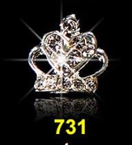 10db/tétel 3D Nail Art ékszer ezüst és arany korona formájú köröm ékszer Fénylő kristály strassz köröm ékszer kiegészítők ML723#