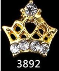 10db/tétel 3D Nail Art ékszer ezüst és arany korona formájú köröm ékszer Fénylő kristály strassz köröm ékszer kiegészítők ML723#