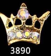 10db/tétel 3D Nail Art ékszer ezüst és arany korona formájú köröm ékszer Fénylő kristály strassz köröm ékszer kiegészítők ML723#