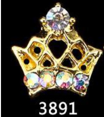 10db/tétel 3D Nail Art ékszer ezüst és arany korona formájú köröm ékszer Fénylő kristály strassz köröm ékszer kiegészítők ML723#