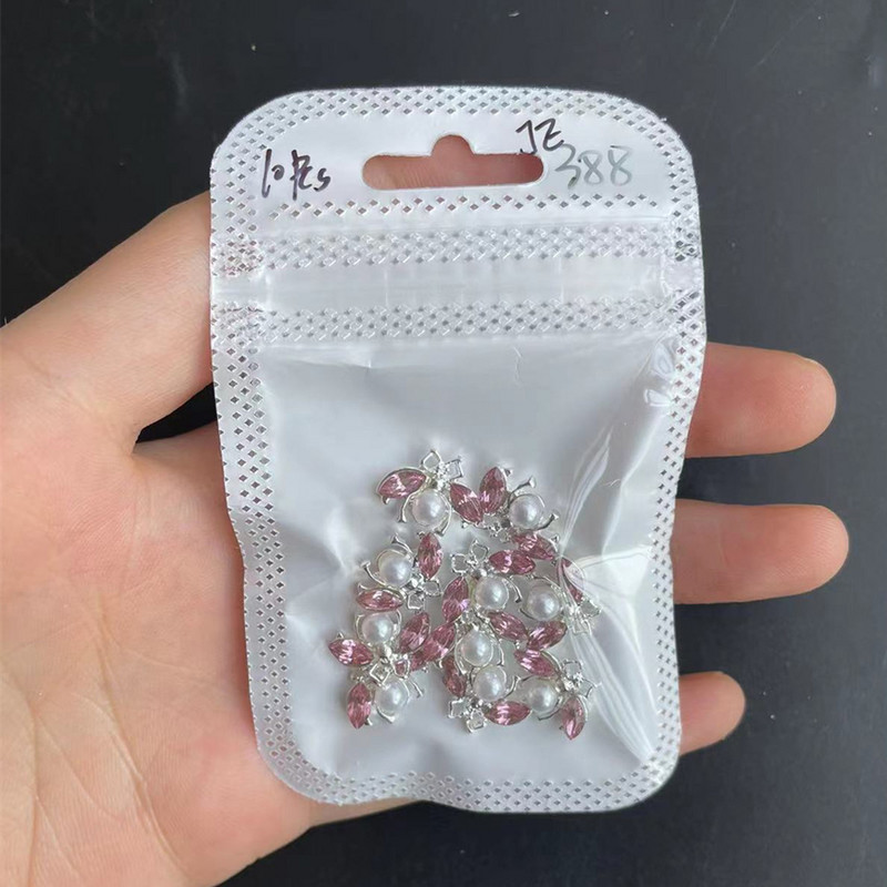 10db 3D ötvözet Nail Art Charms Kristály Strasszkő Színes Virág/Méhkirályi Gyémántok Ékszerek Élénk Luxus Fém Nail Supply J3