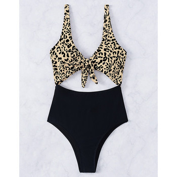 Riseado Leopard One Piece Γυναικείο μαγιό με κόμπο μπροστινό 2023 Νέο σέξι μαγιό για γυναικεία εξώπλατο μαγιό