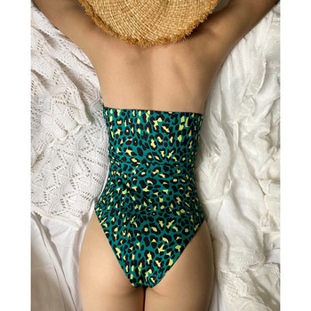 Riseado Leopard One Piece Swimsuits Bandeau Γυναικεία 2023 Cut Out Μαγιό High Cut Monokini μαγιό για γυναίκες