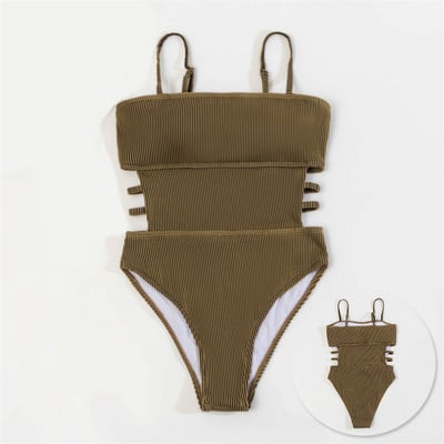 Riseado rebrasti jednodijelni kupaći kostimi 2023. Izrezani seksi kupaći kostimi Ženski bodi Jednodijelni kupaći kostim Ženska odjeća za plažu Monokini na naramenice