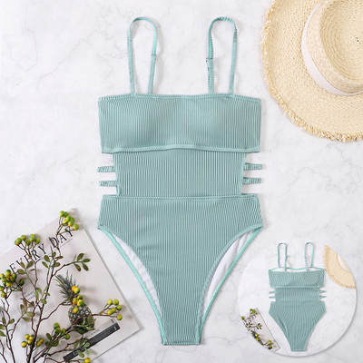 Riseado rebrasti jednodijelni kupaći kostimi 2023. Izrezani seksi kupaći kostimi Ženski bodi Jednodijelni kupaći kostim Ženska odjeća za plažu Monokini na naramenice